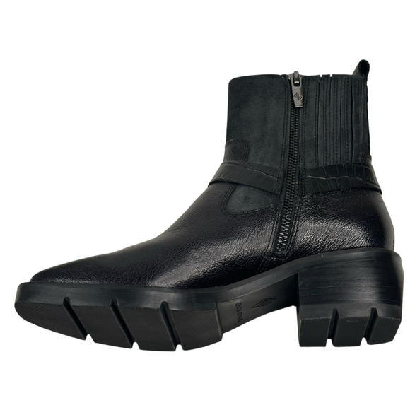 Donald Pliner Mai Womens Black Leather Moto Booties Harness Size 7.5M New $298 - Picture 5 of 12